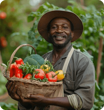 Team harvesting produce